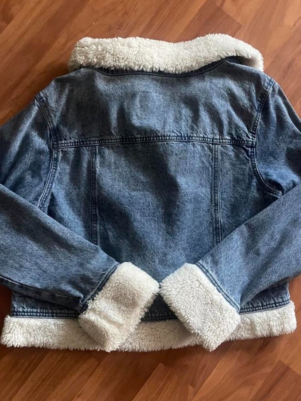 Celebrity Pink Sherpa Lined Denim Jacket Women’s XXL Blue Jean Trucker